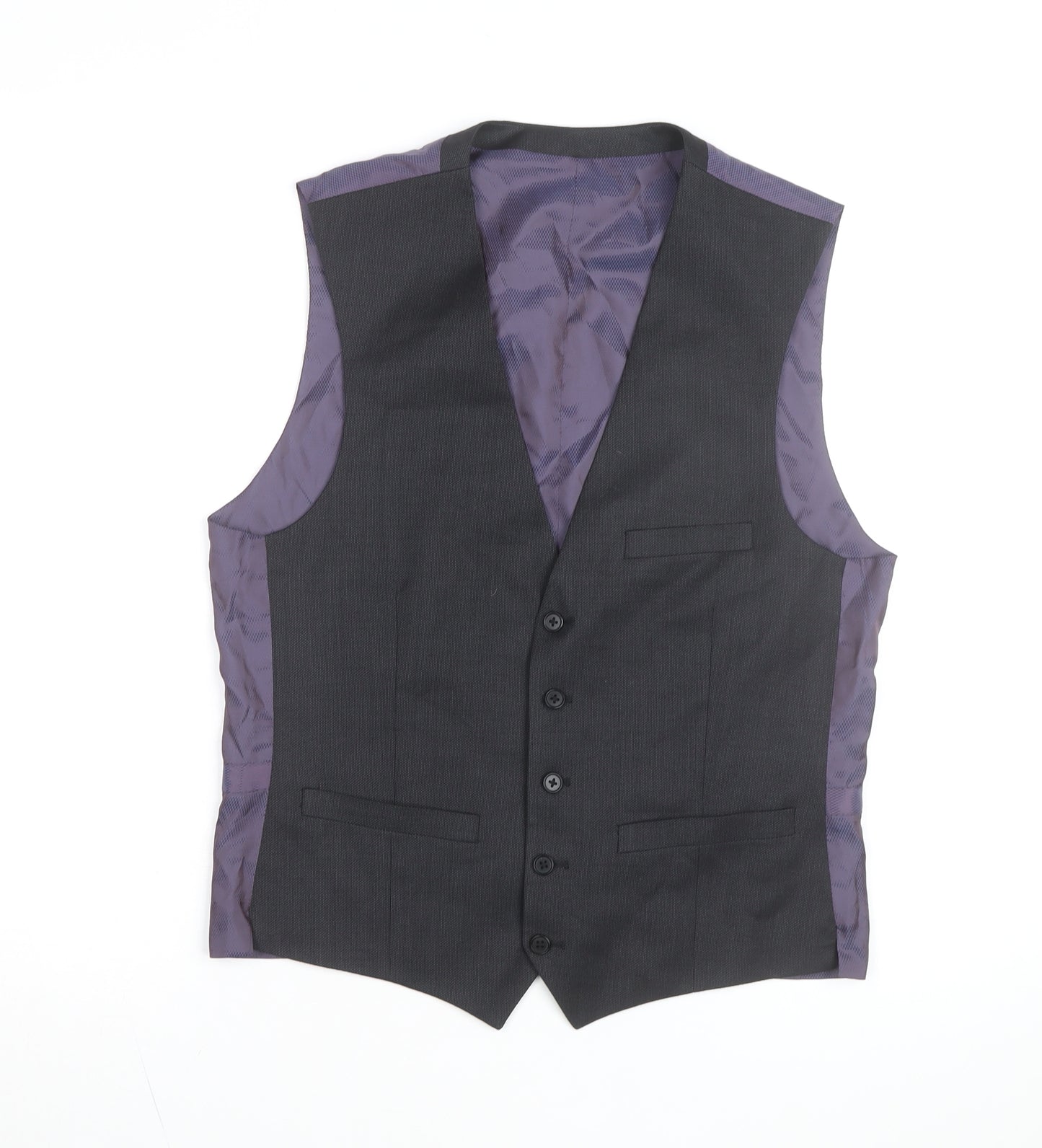 Next Men's Black Formal Wool Blend Waistcoat Size 42 Regular