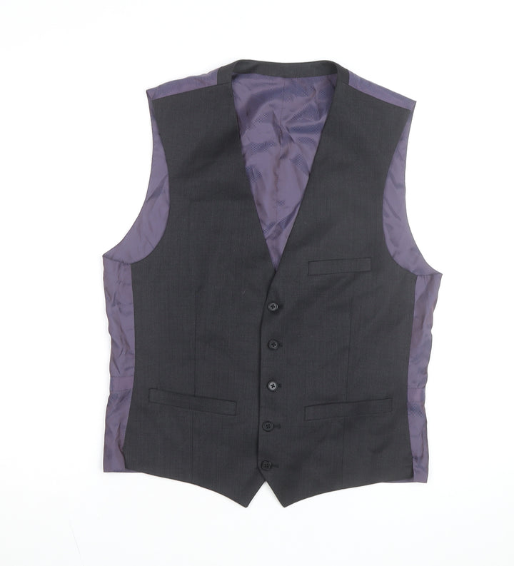 Next Men's Black Formal Wool Blend Waistcoat Size 42 Regular