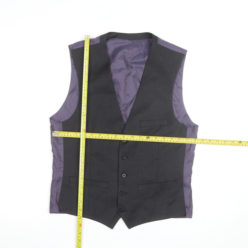Next Men's Black Formal Wool Blend Waistcoat Size 42 Regular