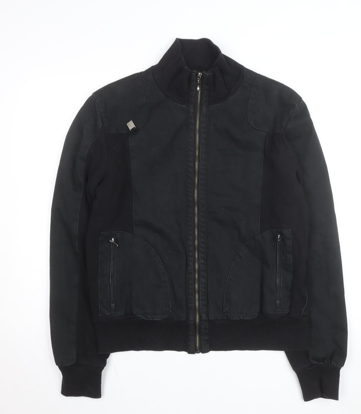 Criminal Damage Men's Black Cotton Bomber Jacket Size L