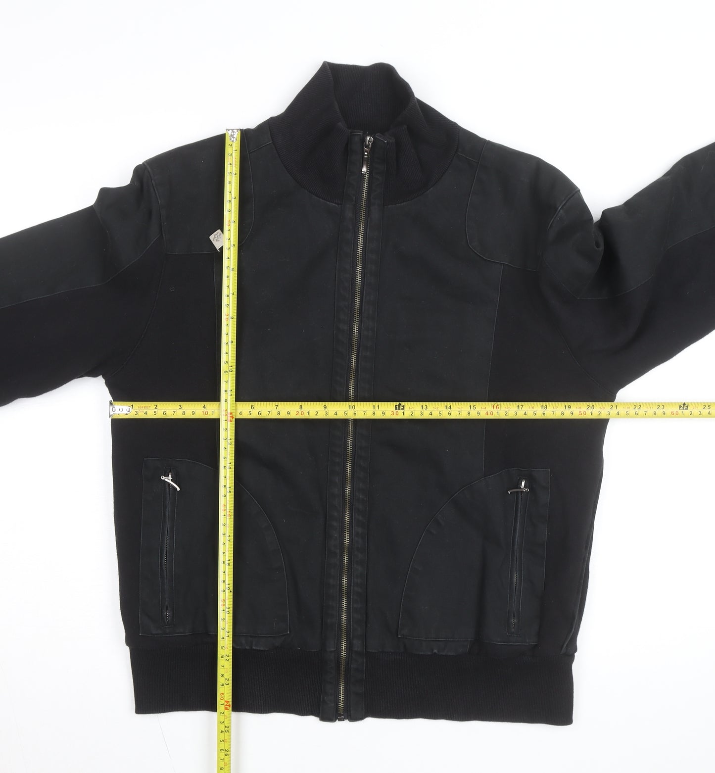 Criminal Damage Men's Black Cotton Bomber Jacket Size L
