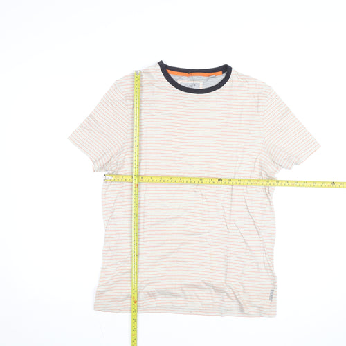 Ted Baker Men's Beige Striped Cotton Crew Neck T-Shirt Size M