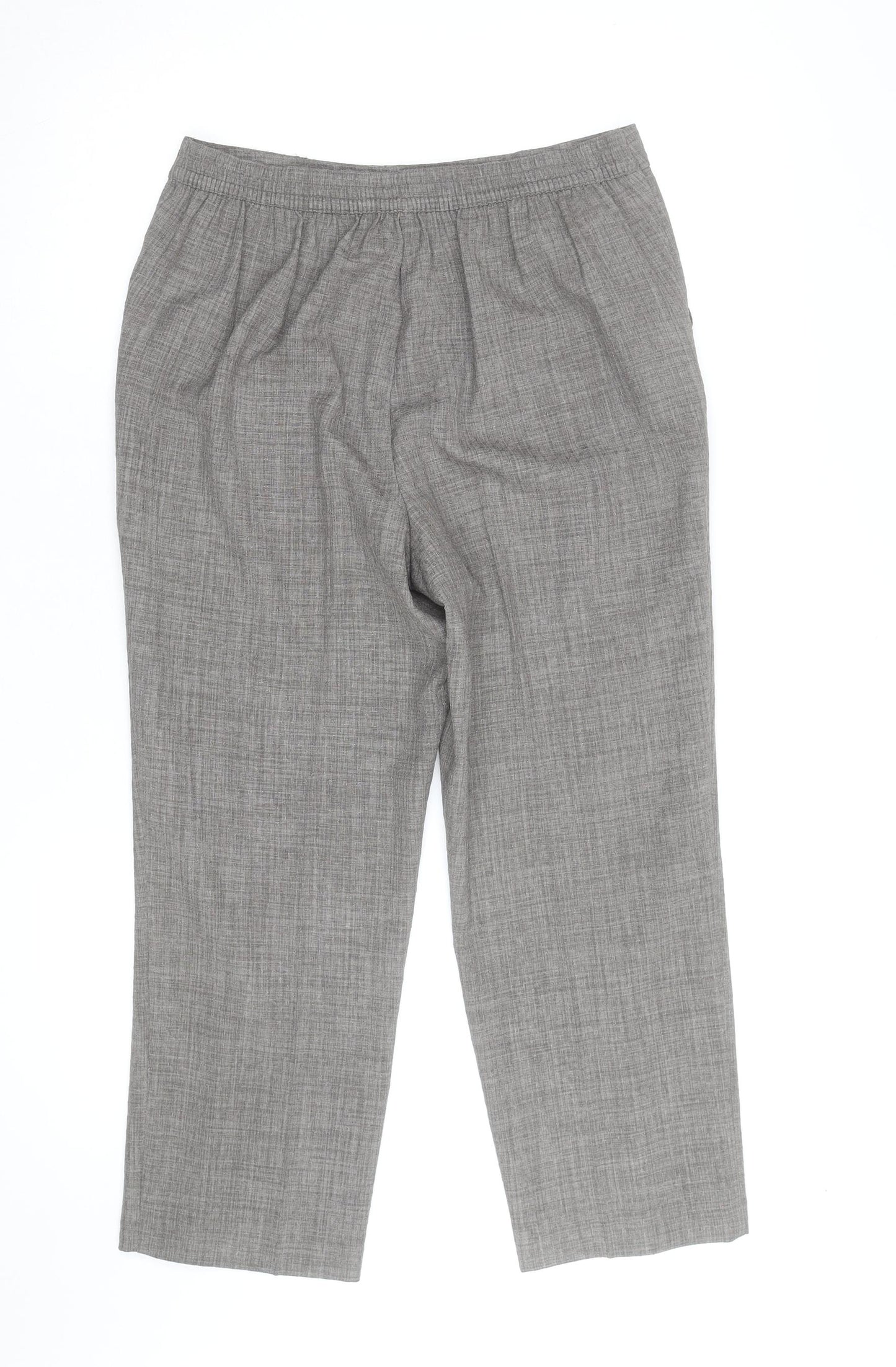 Honor Millburn Women’s Grey Size 12 Elastic Waist Straight Leg Trousers