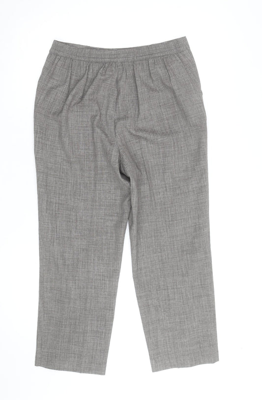 Honor Millburn Women’s Grey Size 12 Elastic Waist Straight Leg Trousers