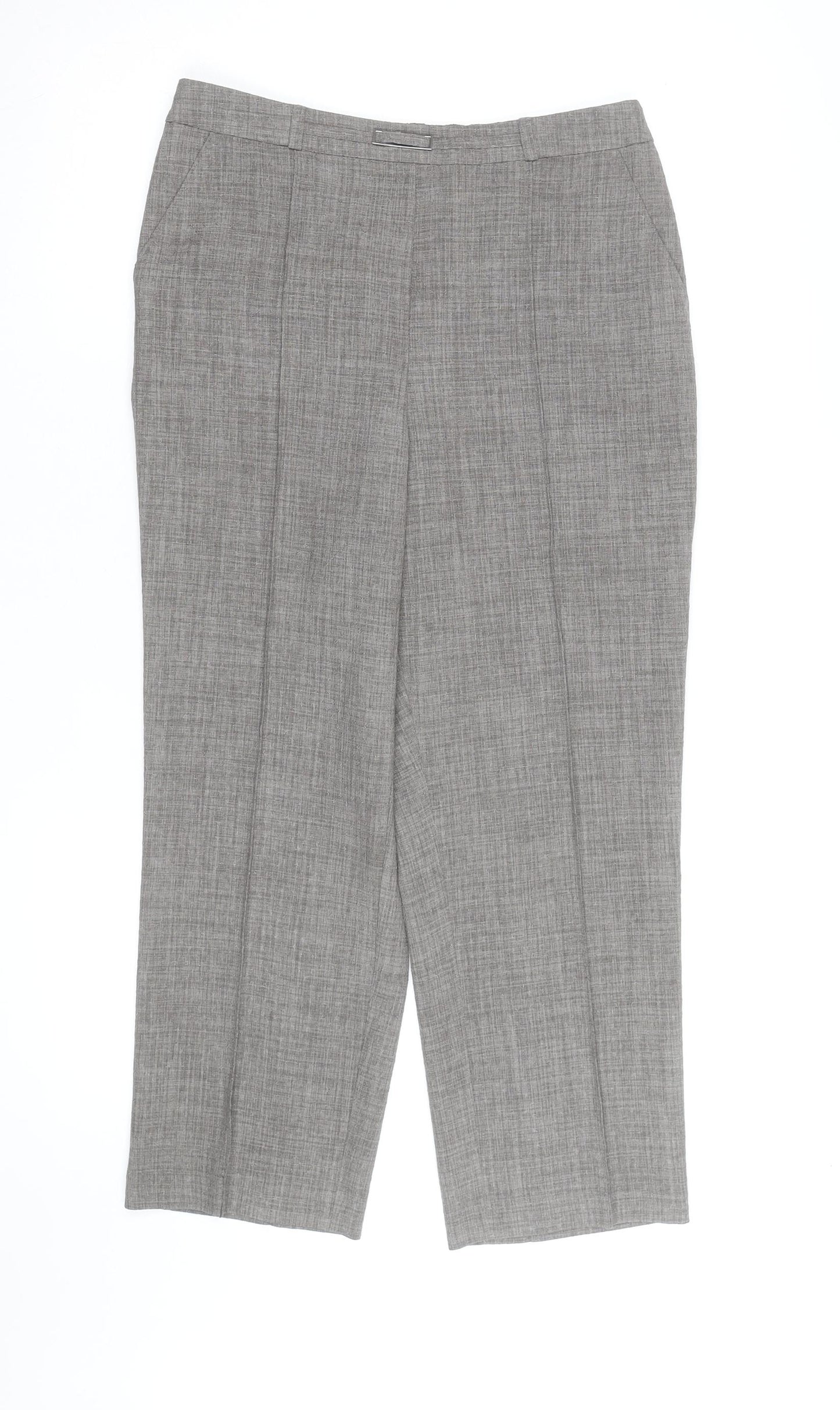 Honor Millburn Women’s Grey Size 12 Elastic Waist Straight Leg Trousers