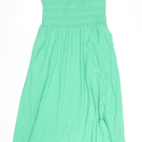 Marks and Spencer Women's Green Size 14 Sleeveless Fit & Flare Midi Dress
