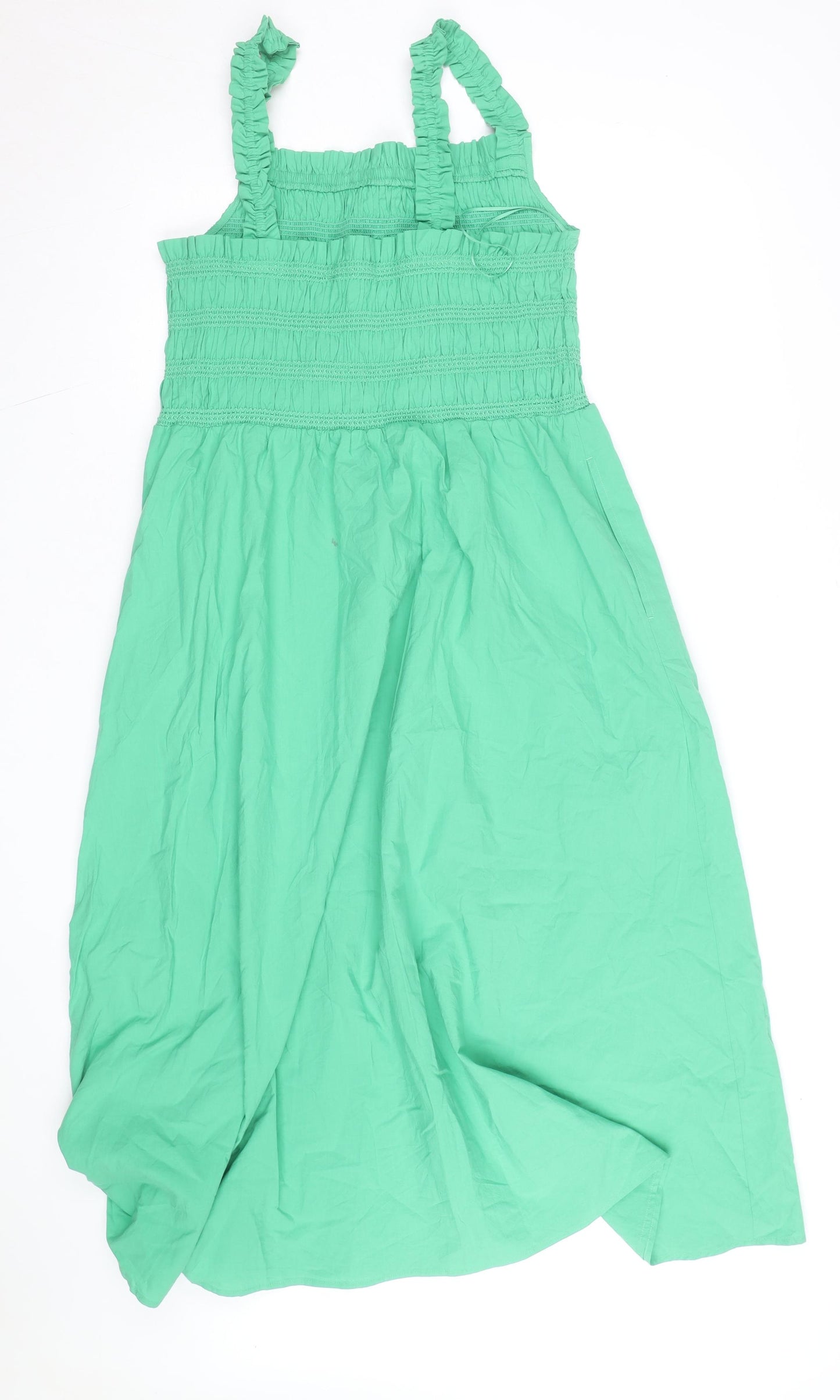 Marks and Spencer Women's Green Size 14 Sleeveless Fit & Flare Midi Dress