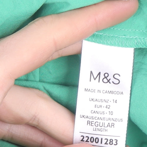 Marks and Spencer Women's Green Size 14 Sleeveless Fit & Flare Midi Dress