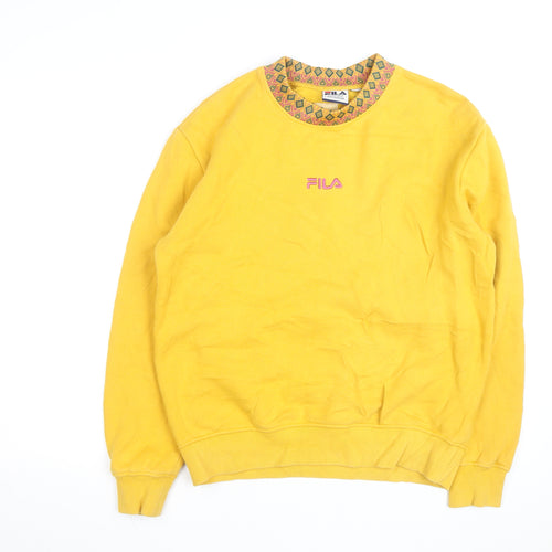 Fila Men's Yellow Retro Pullover Sweatshirt Small