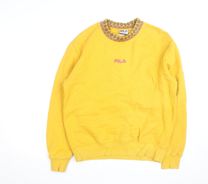 Fila Men's Yellow Retro Pullover Sweatshirt Small