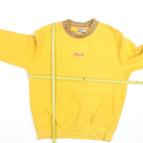 Fila Men's Yellow Retro Pullover Sweatshirt Small