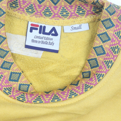 Fila Men's Yellow Retro Pullover Sweatshirt Small