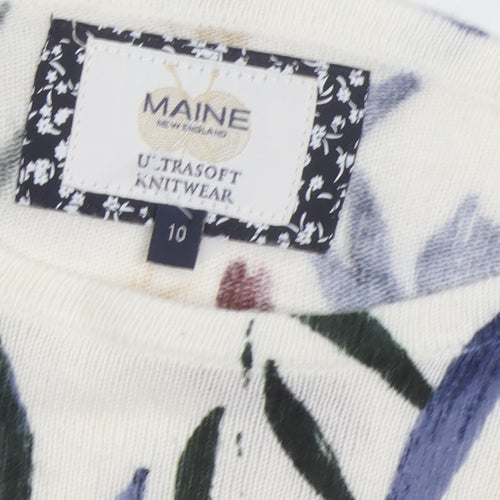 Maine New England Womens Multicoloured Floral Cotton Jumper Size 10