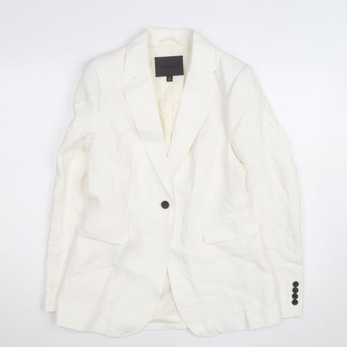 Marks and Spencer Women’s Ivory Linen Blend Blazer Size 10