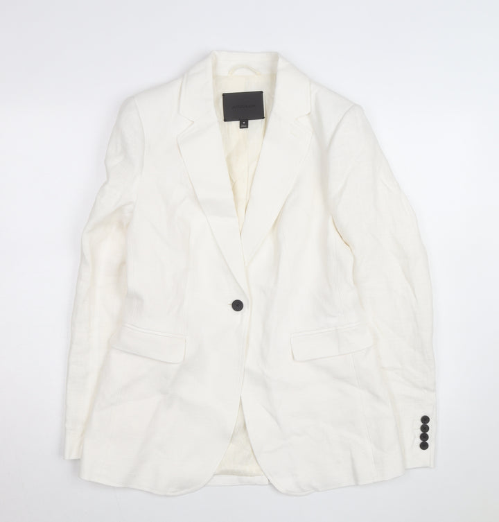 Marks and Spencer Women’s Ivory Linen Blend Blazer Size 10