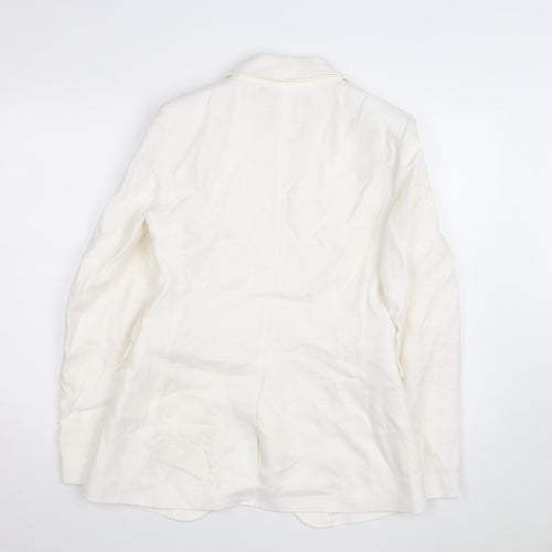 Marks and Spencer Women’s Ivory Linen Blend Blazer Size 10