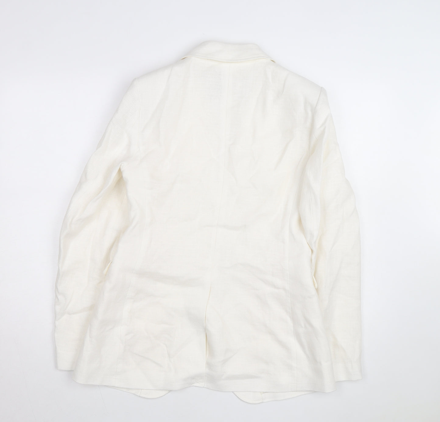 Marks and Spencer Women’s Ivory Linen Blend Blazer Size 10