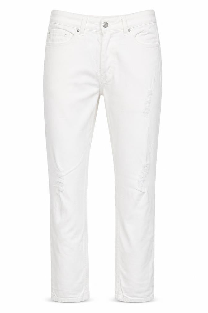 Next Women’s White Relaxed Skinny Jeans Size 10R Distressed Denim