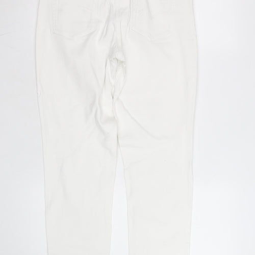 Next Women’s White Relaxed Skinny Jeans Size 10R Distressed Denim