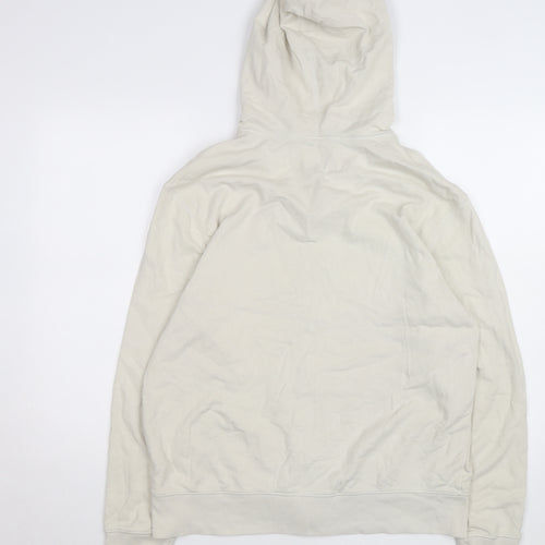 GAP Men's Beige Full Zip Hoodie L Classic Logo Cotton