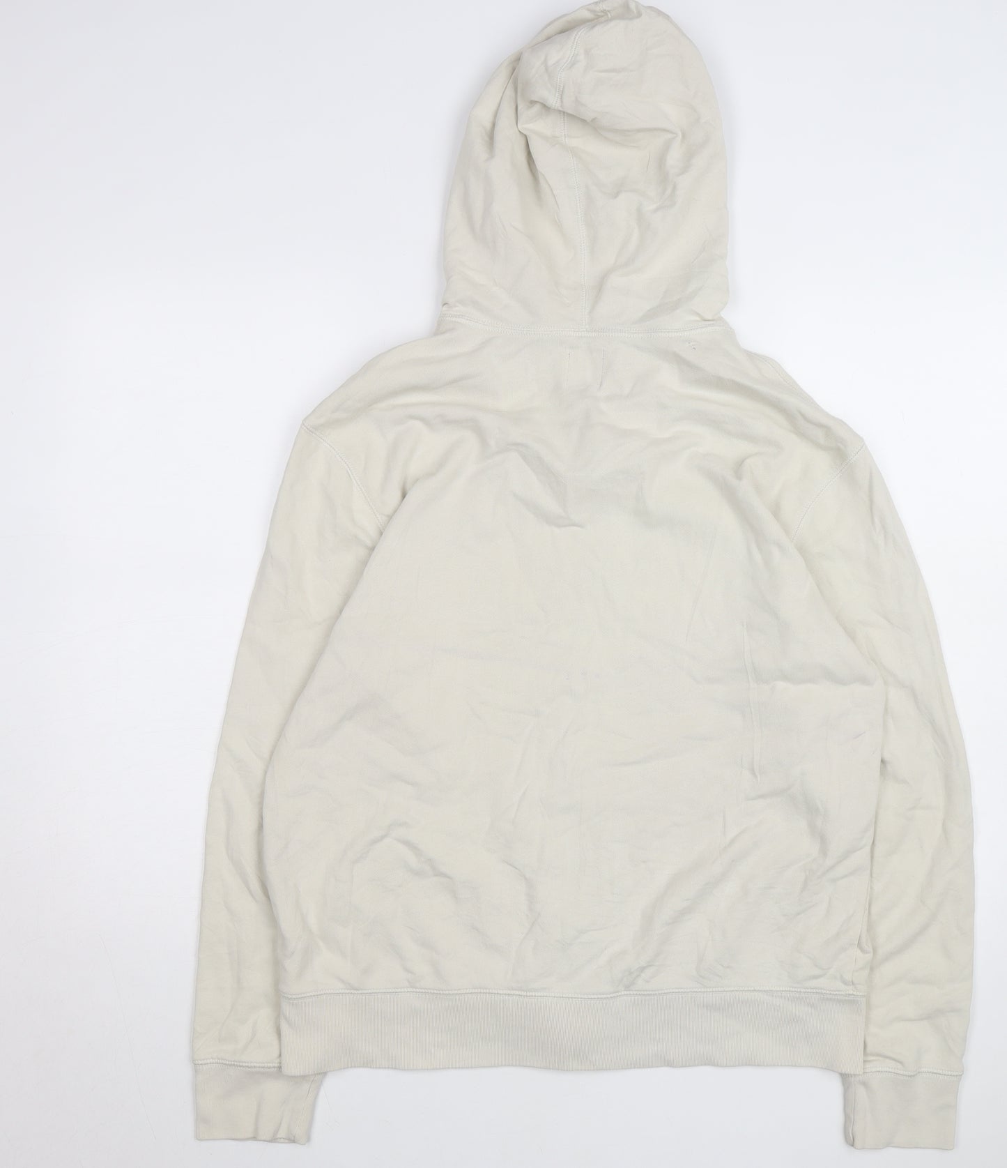 GAP Men's Beige Full Zip Hoodie L Classic Logo Cotton