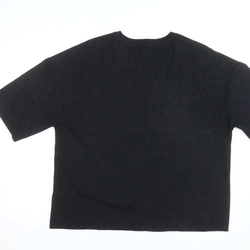 Marks and Spencer Women's Black Beaded Short Sleeve T-Shirt Size 18