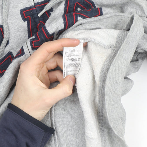 GAP Men's Grey Full Zip Hoodie L Logo Fleece Sweatshirt