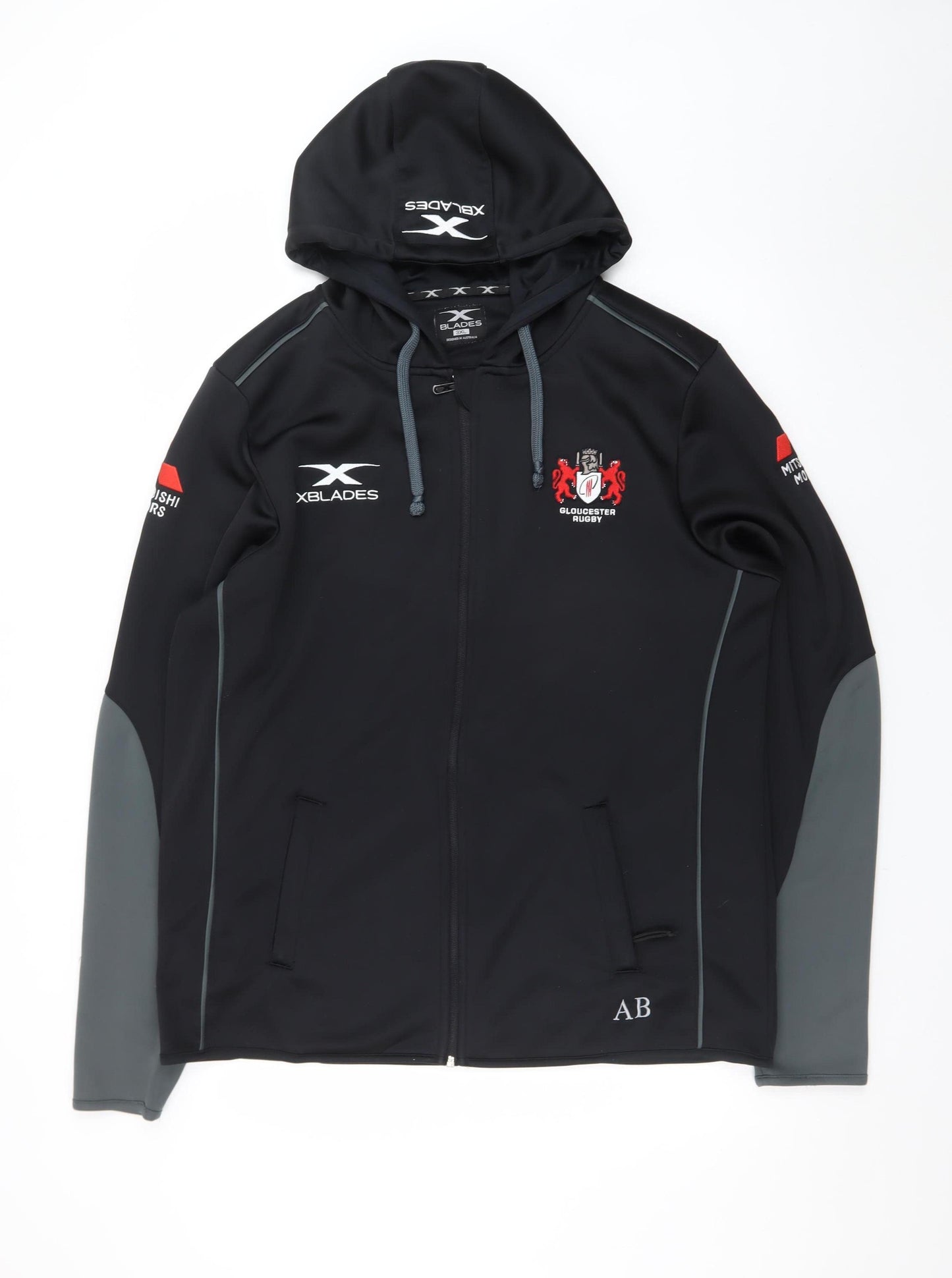 XBlades Men’s Black Gloucester Rugby 3XL Full Zip Hoodie