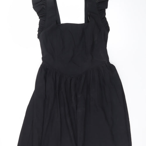 Marks and Spencer Women’s Black Skater Dress Size 10 Ruffle Sleeveless