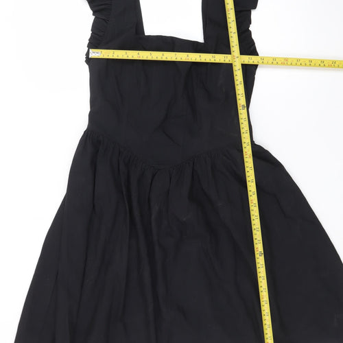 Marks and Spencer Women’s Black Skater Dress Size 10 Ruffle Sleeveless