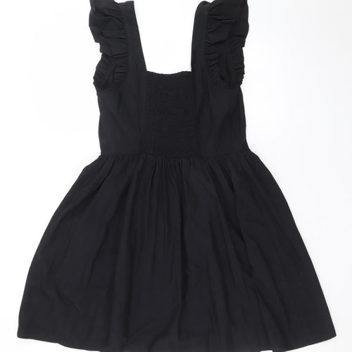 Marks and Spencer Women’s Black Skater Dress Size 10 Ruffle Sleeveless