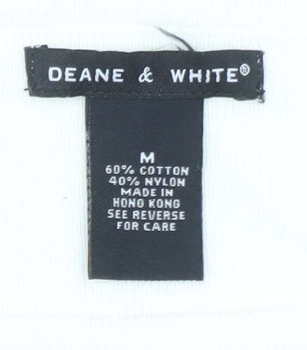 Deane & White Women's White Striped Knit Pullover Jumper Size M
