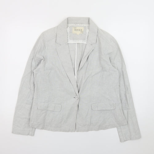 Marks and Spencer Women’s Grey Linen Blend Blazer Size 16