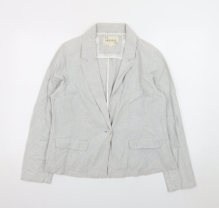 Marks and Spencer Women’s Grey Linen Blend Blazer Size 16