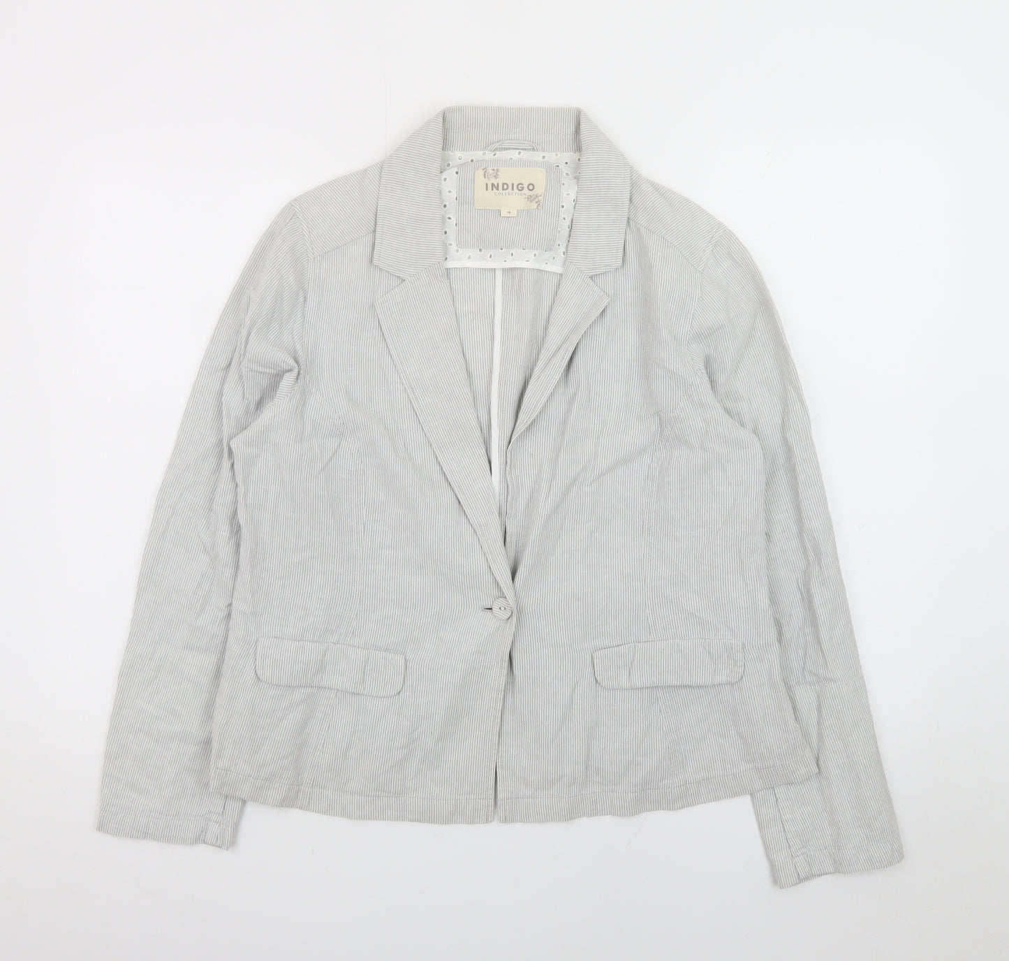 Marks and Spencer Women’s Grey Linen Blend Blazer Size 16
