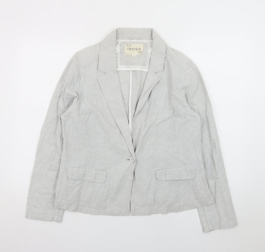 Marks and Spencer Women’s Grey Linen Blend Blazer Size 16