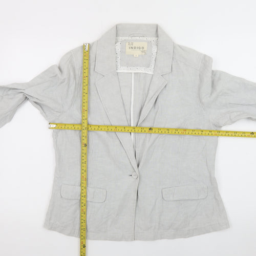 Marks and Spencer Women’s Grey Linen Blend Blazer Size 16