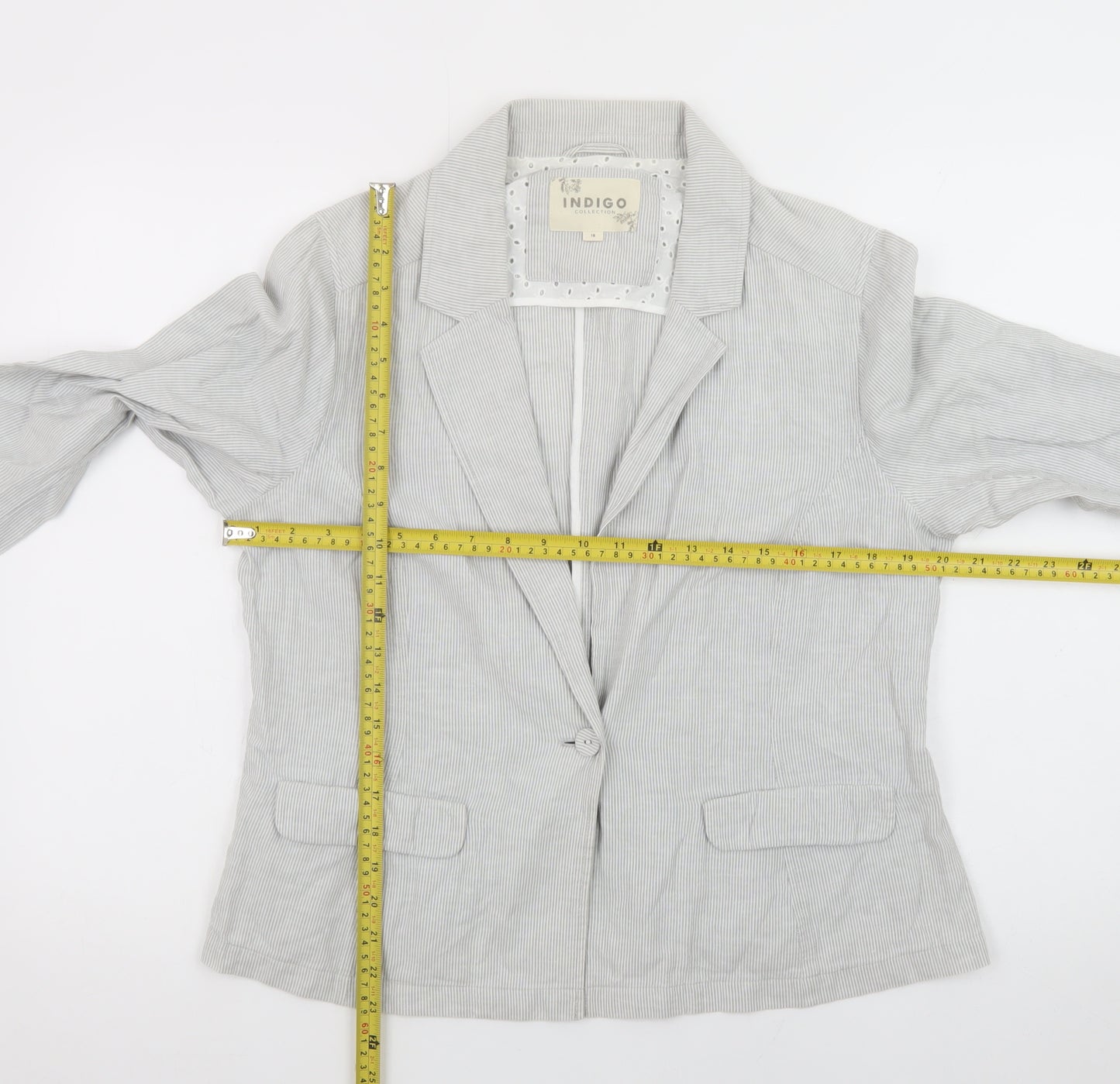 Marks and Spencer Women’s Grey Linen Blend Blazer Size 16