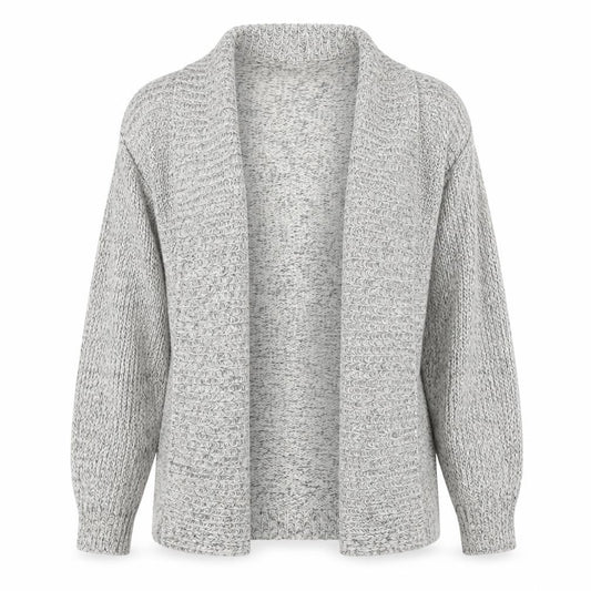 Front view of Vero Moda Women's Grey Chunky Knit Open Cardigan, size S
