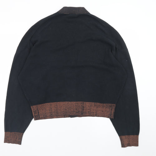 Uniqlo Women's Black Cotton V-Neck Cardigan XL