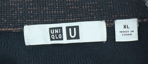 Uniqlo Women's Black Cotton V-Neck Cardigan XL