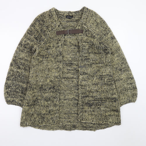 Topshop Women Green Chunky-Knit Cardigan UK 8 Wrap Style