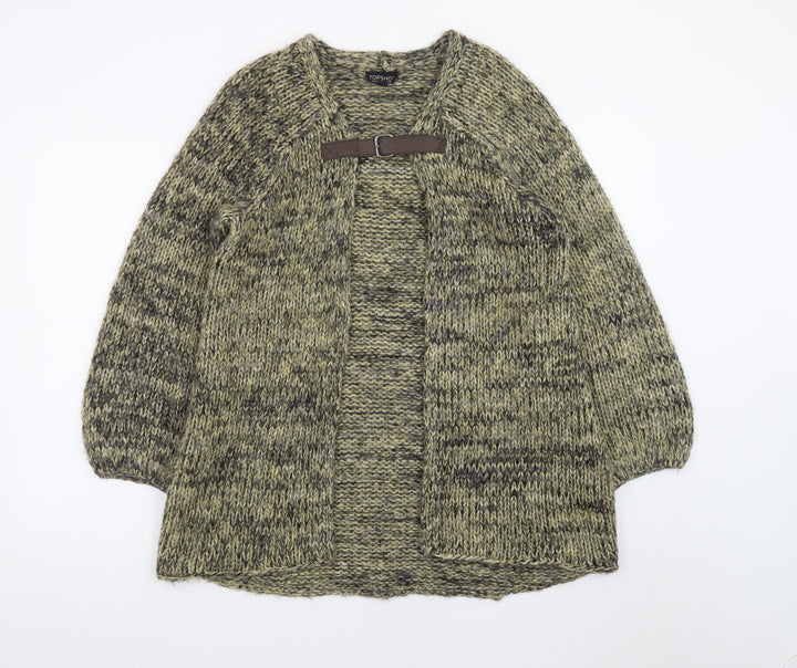 Topshop Women Green Chunky-Knit Cardigan UK 8 Wrap Style
