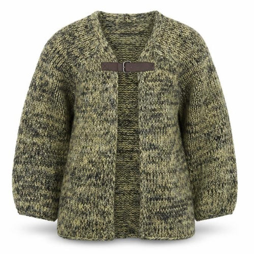 Topshop Women Green Chunky-Knit Cardigan UK 8 Wrap Style