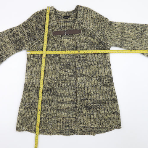 Topshop Women Green Chunky-Knit Cardigan UK 8 Wrap Style