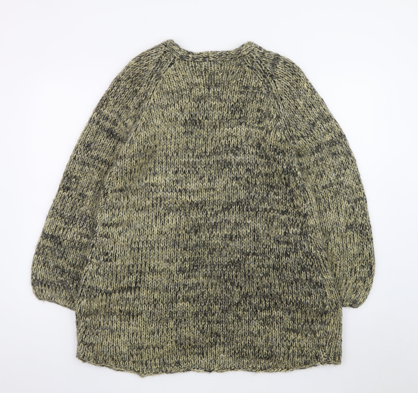Topshop Women Green Chunky-Knit Cardigan UK 8 Wrap Style