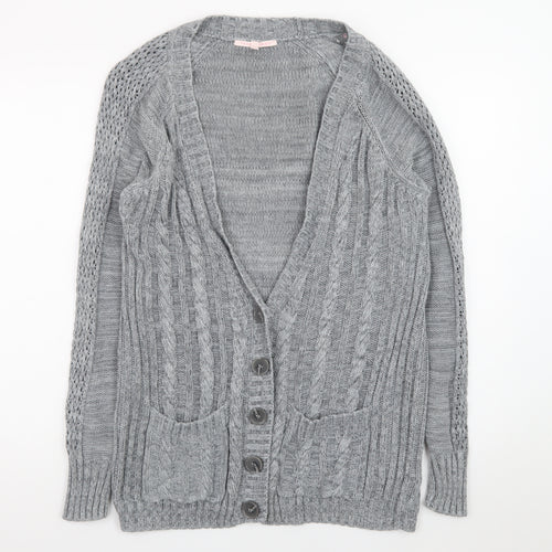 Victoria's Secret Women’s Grey Cotton Cable Knit Cardigan S