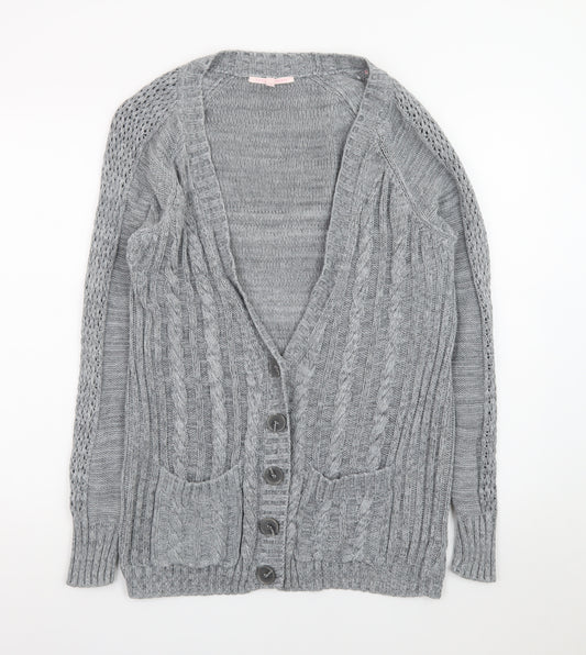 Victoria's Secret Women’s Grey Cotton Cable Knit Cardigan S