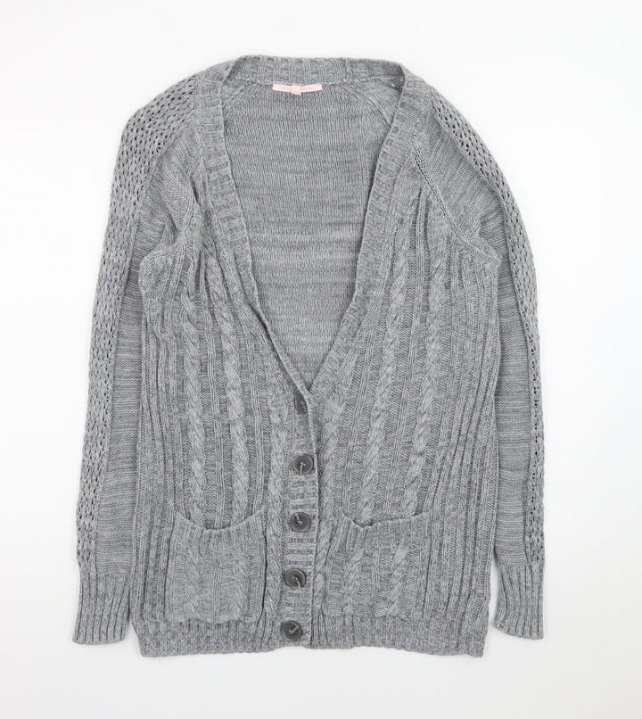Victoria's Secret Women’s Grey Cotton Cable Knit Cardigan S