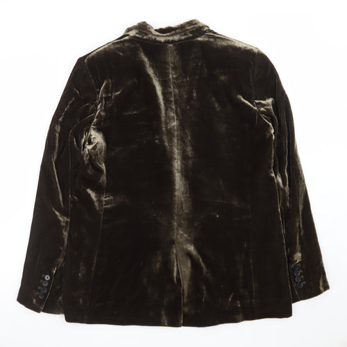Zara Women Brown Velvet Single-Breasted Blazer Size M